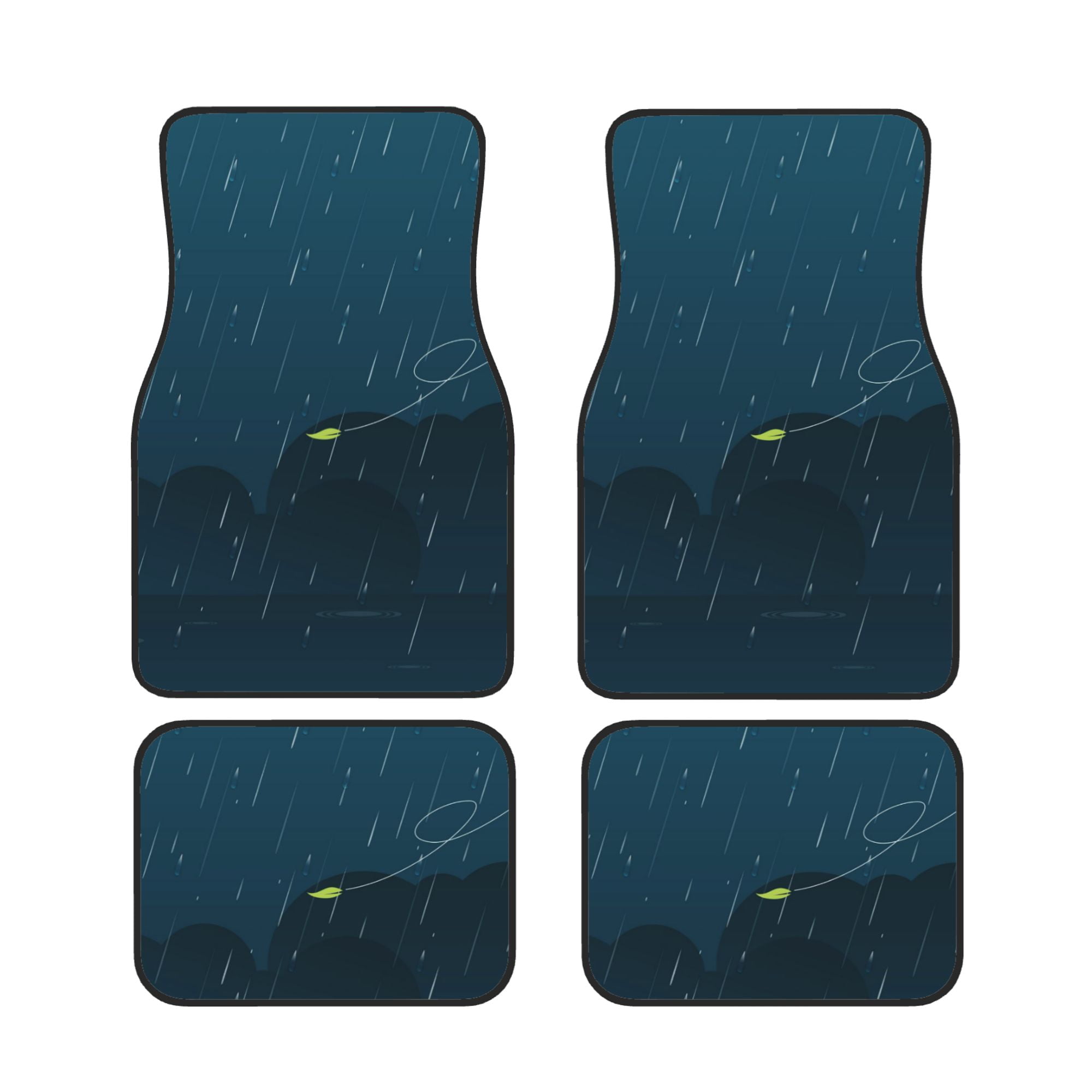 ZICANCN Waterproof Car Floor Mats Full Set, Blue Rainy Season