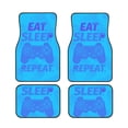 thumbnail image 1 of ZICANCN Waterproof Car Floor Mats Full Set, Eat Sleep Game Repeat Cartoon Retro Blue Print Automotive Carpet Mats for Vehicle Trucks Suv Jeep, 4 Pieces, 1 of 6