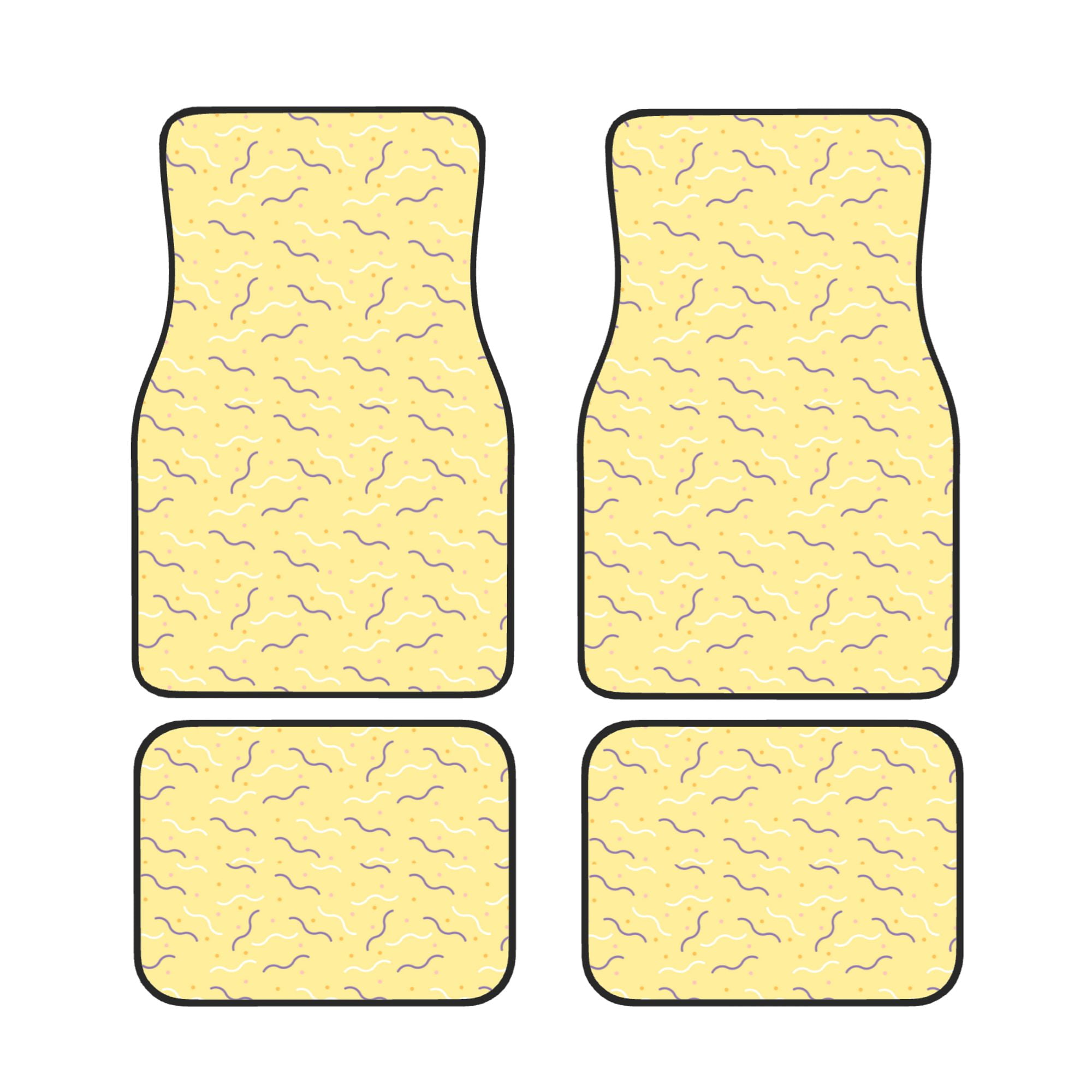 ZICANCN Waterproof Car Floor Mats Full Set, Yellow Memphis Form
