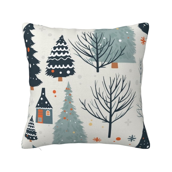 ZICANCN Winter Forest Deer Christmas Throw Pillow Covers, Bed Couch Sofa Knit Decorative Pillow Covers for Living Room Farmhouse, 18"x18"