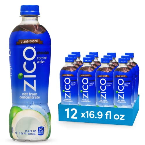 ZICO Chocolate Coconut Water Drink 12 Pack PlantBased, GlutenFree