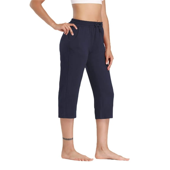 ZICTH Capri Leggings for Women Wide Leg Pants with Pockets High Waist Dress Pants Casual Summer Office Work Casual Pants Yoga Pants Workout Cycling Leggings