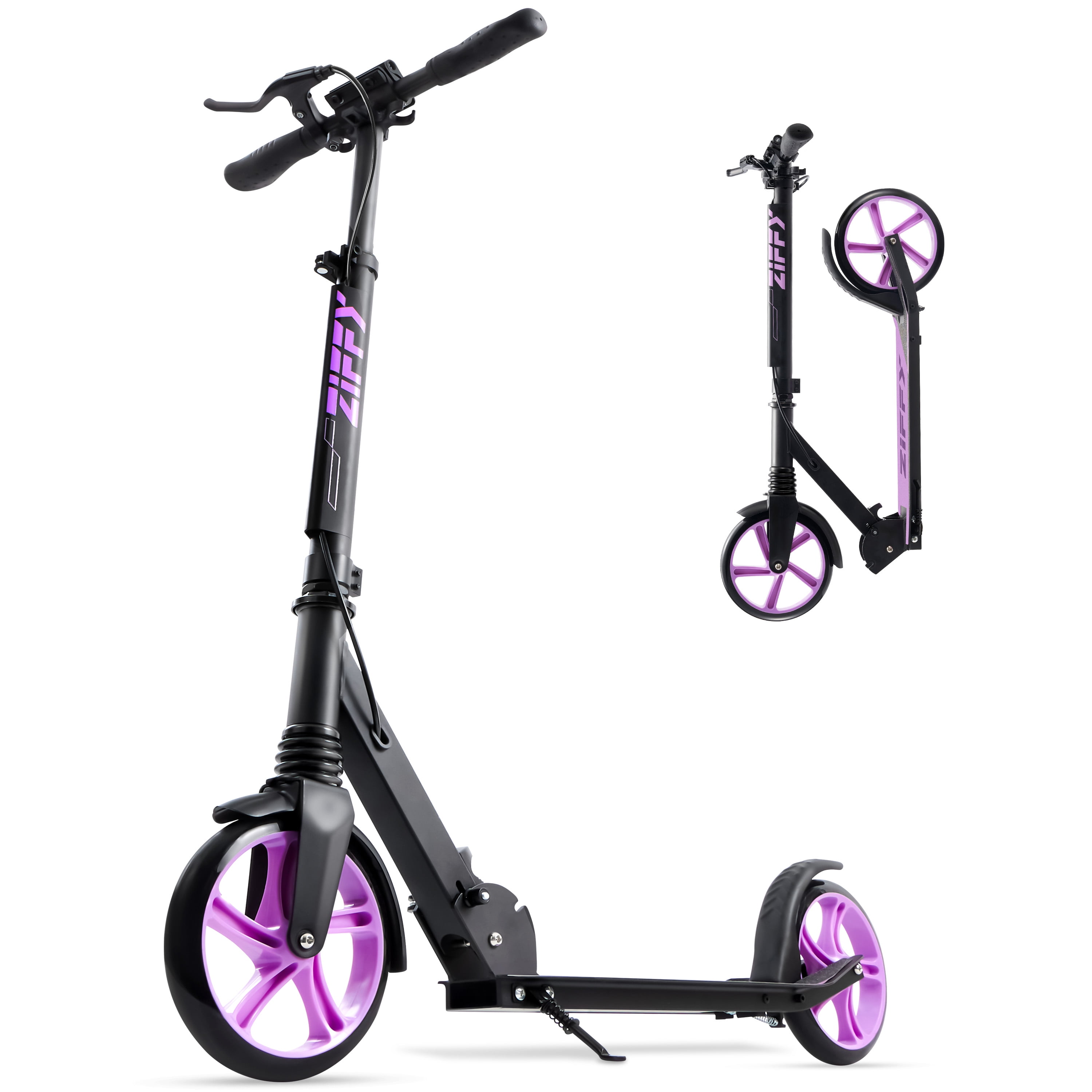 ZIFFY Kids Scooter with Hand Brake,Foldable Kick Scooter for Ages