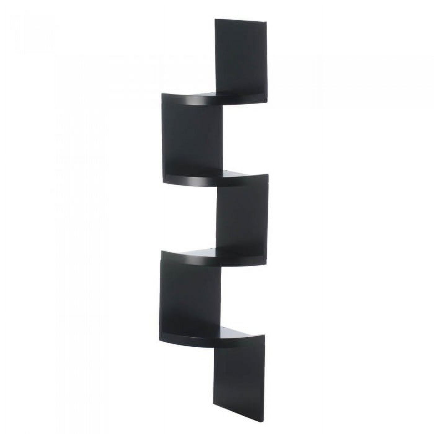 ZIG ZAG 4TIER BLACK CORNER SHELF