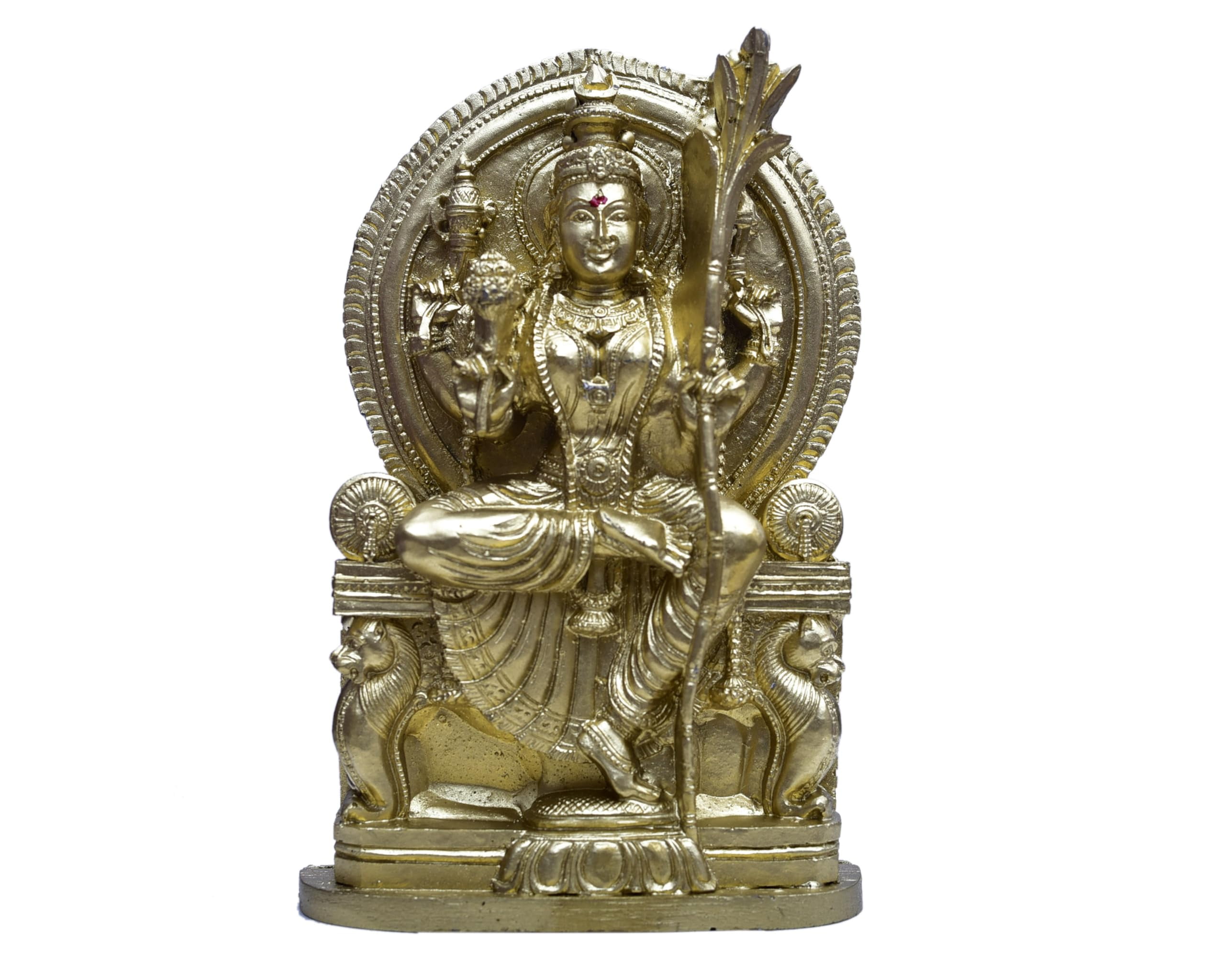 ZIG ZAG Sri Lalitha Tripura Sundari Devi Statue for for Pooja Room, Home, Office and Temple Idol Golden (Size-7 Inches)