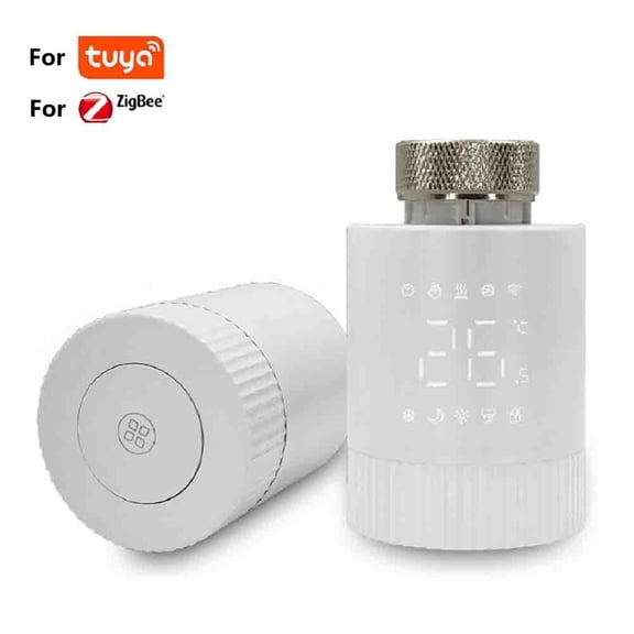 For ZIGBEE Smart Thermostatic Radiator Valve, For TUYA App Control TRV With LED Display, 0.5C, Frost Protection & Lock For Home Heating Systems, White