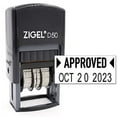 thumbnail image 1 of ZIGEL Date Stamp with Approved - Self Inking Date Stamp - Black, 1 of 4