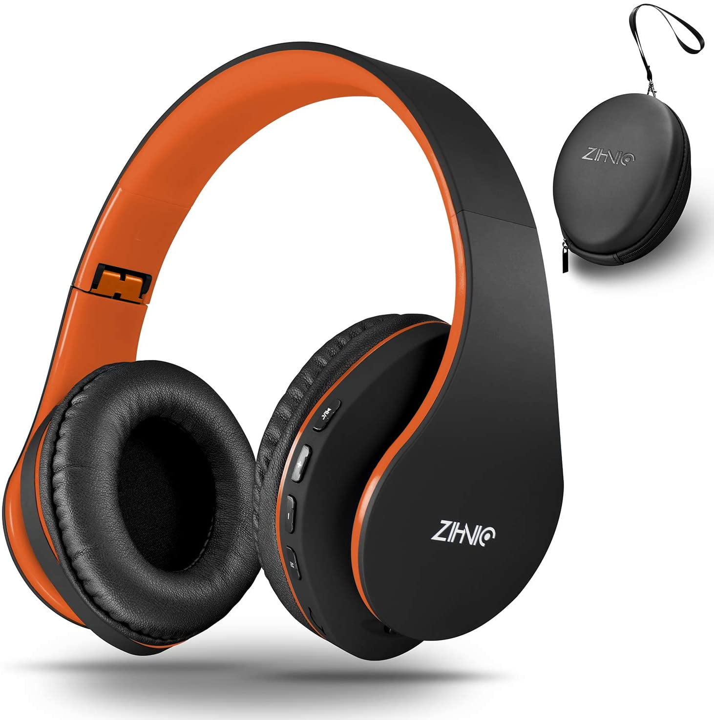 ZIHNIC Bluetooth Headphones Over-Ear, Foldable Wireless and Wired Stereo  Headset Micro SD/TF, FM for Cell Phone,PC,Soft Earmuffs &Light Weight for