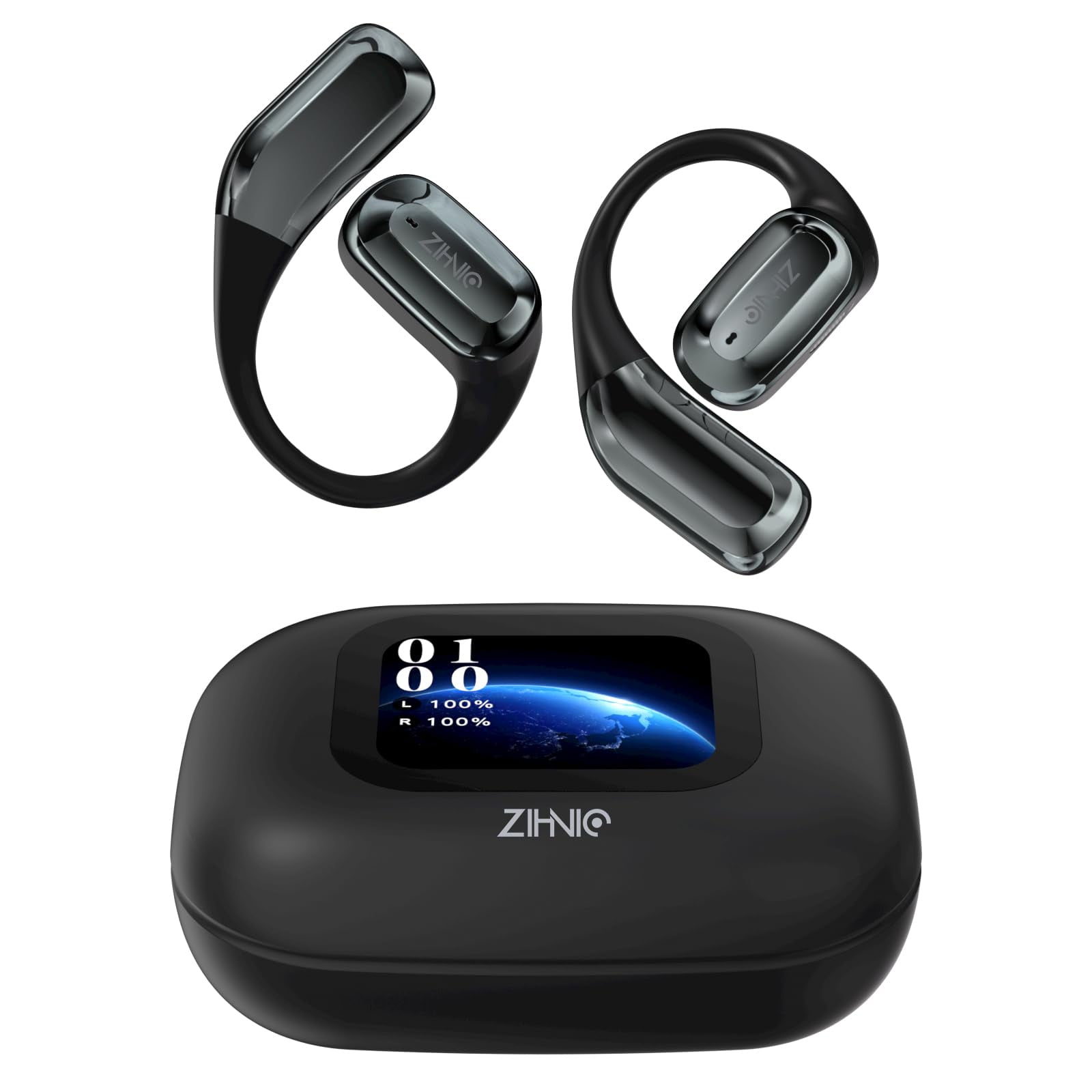 ◆ojos◆ ie Air Shakoshu 01 Black 24HSi:e-AC01-BK ZIHNIC True Wireless Noise Canceling Headphones, Color LCD