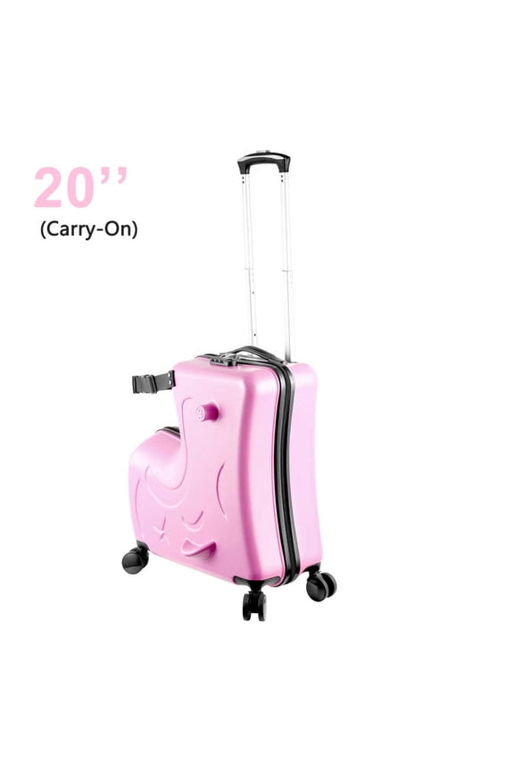Kids Luggage, Kids Ride-on Luggage with Spinner Wheels Suitcase, Kid's Ride-On Suitcase Help Your Child Relax, Carry On Trolley Luggage with Password Lock, 20"