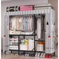 thumbnail image 1 of ZIHUI Foldable Wardrobe Heavy Duty Clothes Rack with Fabric Cover Portable Closet Metal Clothing Rack for Bedroom Max Load 1102 LBS suitable, 1 of 7