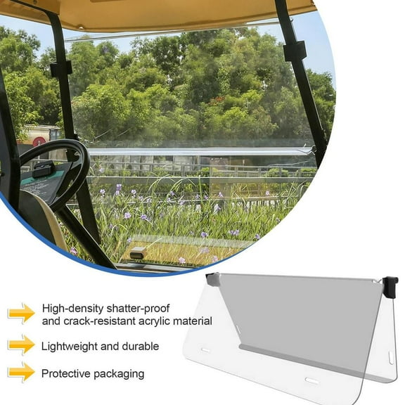 ZIHUI Foldable Windshield for Portable Golf Cart Windshield Replacement Perfect Fit Golf Equipment for s with Original Glass calm