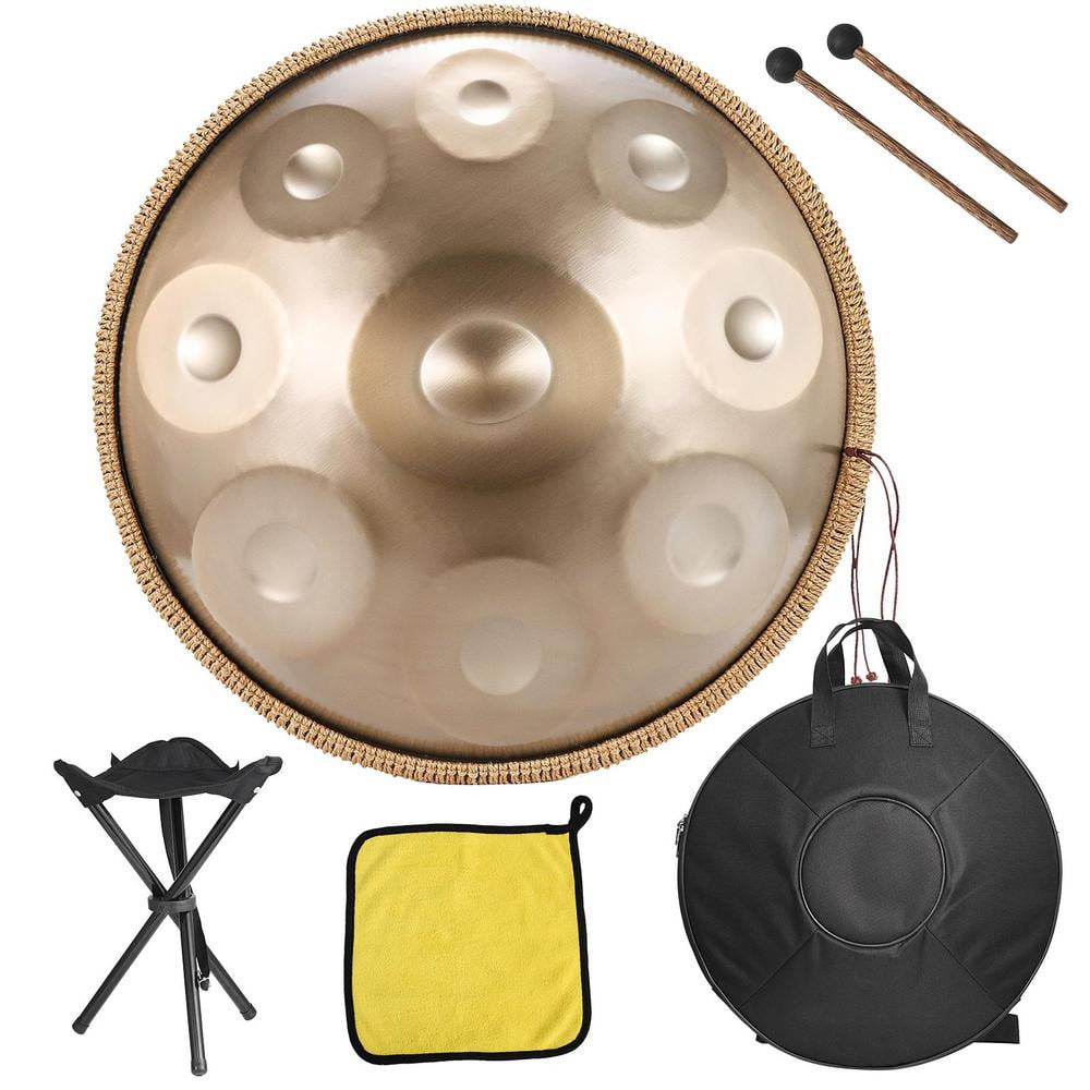 ZIHUI Handpan Drum 18 Inches G Minor 9 Notes Steel Hand Drum Complete