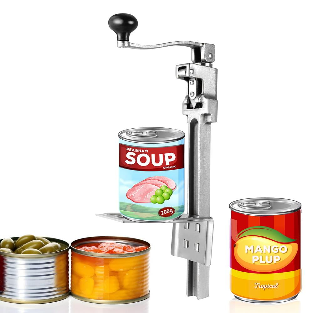 ZIHUI Heavy Duty Can Opener Manual Hand Crank Jar Opener with Steel