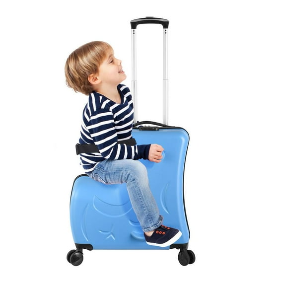 ZIHUI Kid Ride on Suitcase Carry-On Toddler Luggage with Wheels Riding Kids Rolling Luggage with Safety Belt for Boys Girls Airplane Travel elegantly