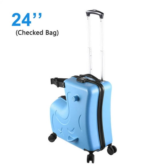ZIHUI Kids Luggage, Kids Ride-on Luggage with Spinner Wheels Suitcase, Kid's Ride-On Suitcase Help Your Child Relax, Carry On Trolley Luggage with Password Lock, 24"