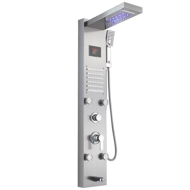 ZIHUI LED Shower Panel Tower System, 7 in 1 MultiFunction Stainless