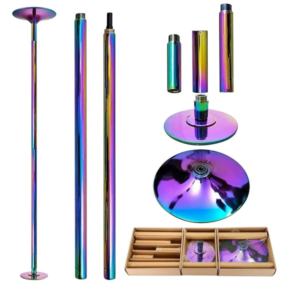 ZIHUI Premium Dance Pole Removable 45mm Spinning & Static Dancing Pole Heavy-Duty Steel Pole Dancing Pole, Adjustable Height Professional Grade Excellent for Home Exercise Club Gym