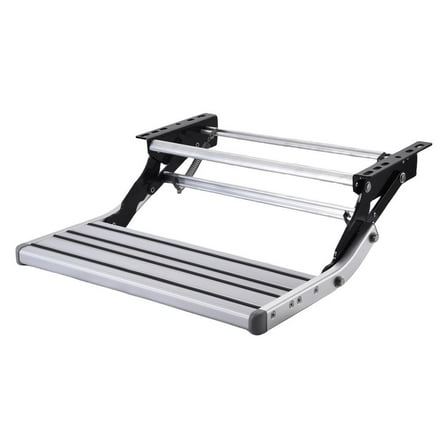 ZIHUI RV Single Folding Step RV Single Aluminum Step Silver Powder Coated Manual Steps for RVs Motorhomes Travel Trailers and Campervans physical