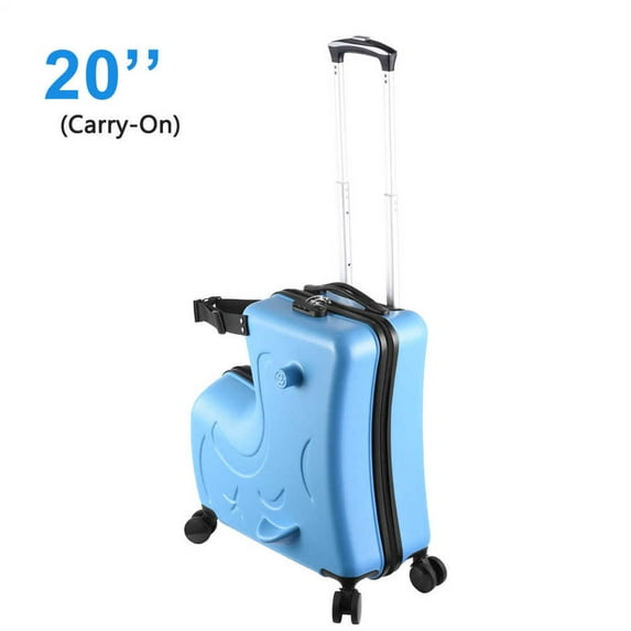 ZIHUI Ride on Kids Luggage Carry-On Toddler Luggage with Wheels Riding Kids Rolling Luggage with Safety Belt for Boys Girls Airplane Travel calm