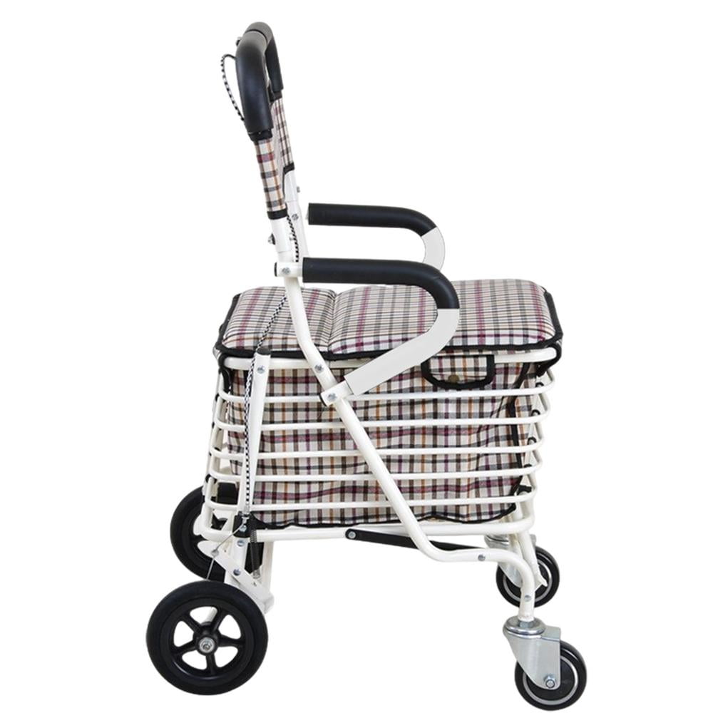 ZIHUI Rollator Walker with Seat Wheeled Walker Senior Walker Shopping