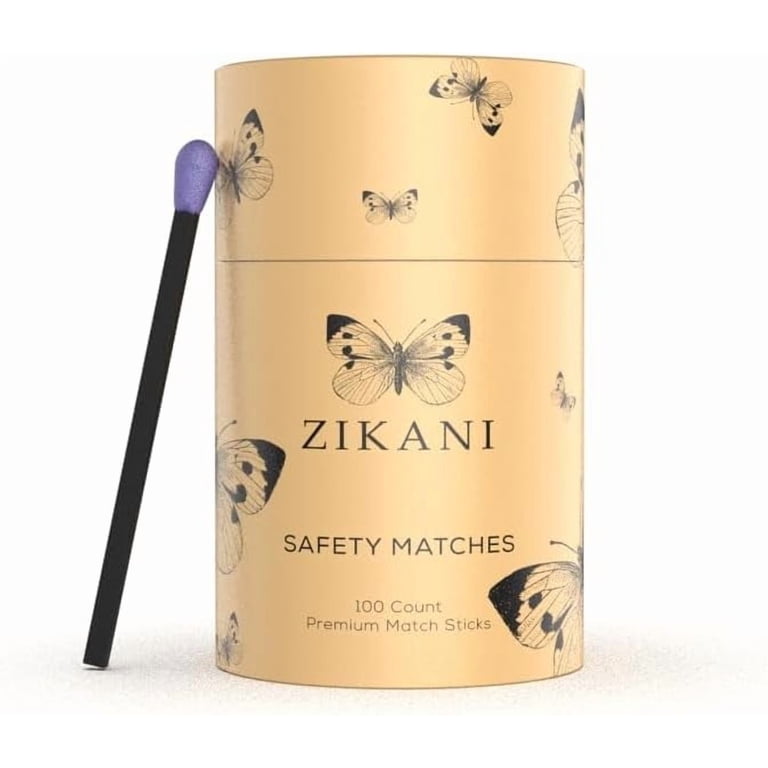 ZIKANI Black Stick Grey Tip Fancy Matches 4" Match Refill 100 Long ...