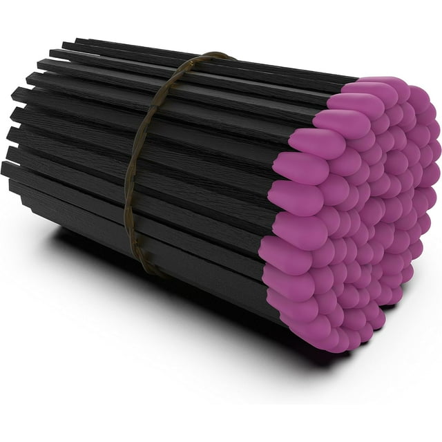 ZIKANI Black Stick Pink Tip Matches 4 inch Match Refill and Striker 100