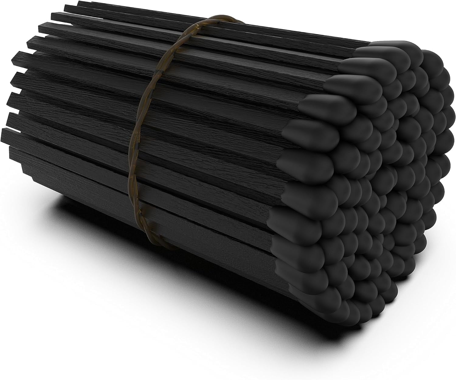 ZIKANI Black Stick Black Tip Matches 4 Inch Match Refill and Striker 100 Long Matches Wooden Matches Bulk Matches Decorative Matchsticks Safety Matches for Cloche Jar Box Fireplace (Black/Black)