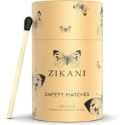 ZIKANI Black Tip Matches 4 Match Refill and Striker 100 Long Matches Short Matches Wooden Matches Bulk Matches Decorative Matchsticks Safety Matches for Cloche Jar Box Fireplace Black