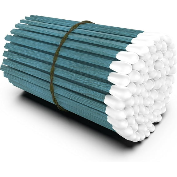 ZIKANI Blue Stick White Tip Matches 4 Inch Match Refill and Striker 100 Long Matches Short Matches Wooden Matches Bulk Matches Decorative Matchsticks Safety Matches for Cloche Jar Box Fireplace