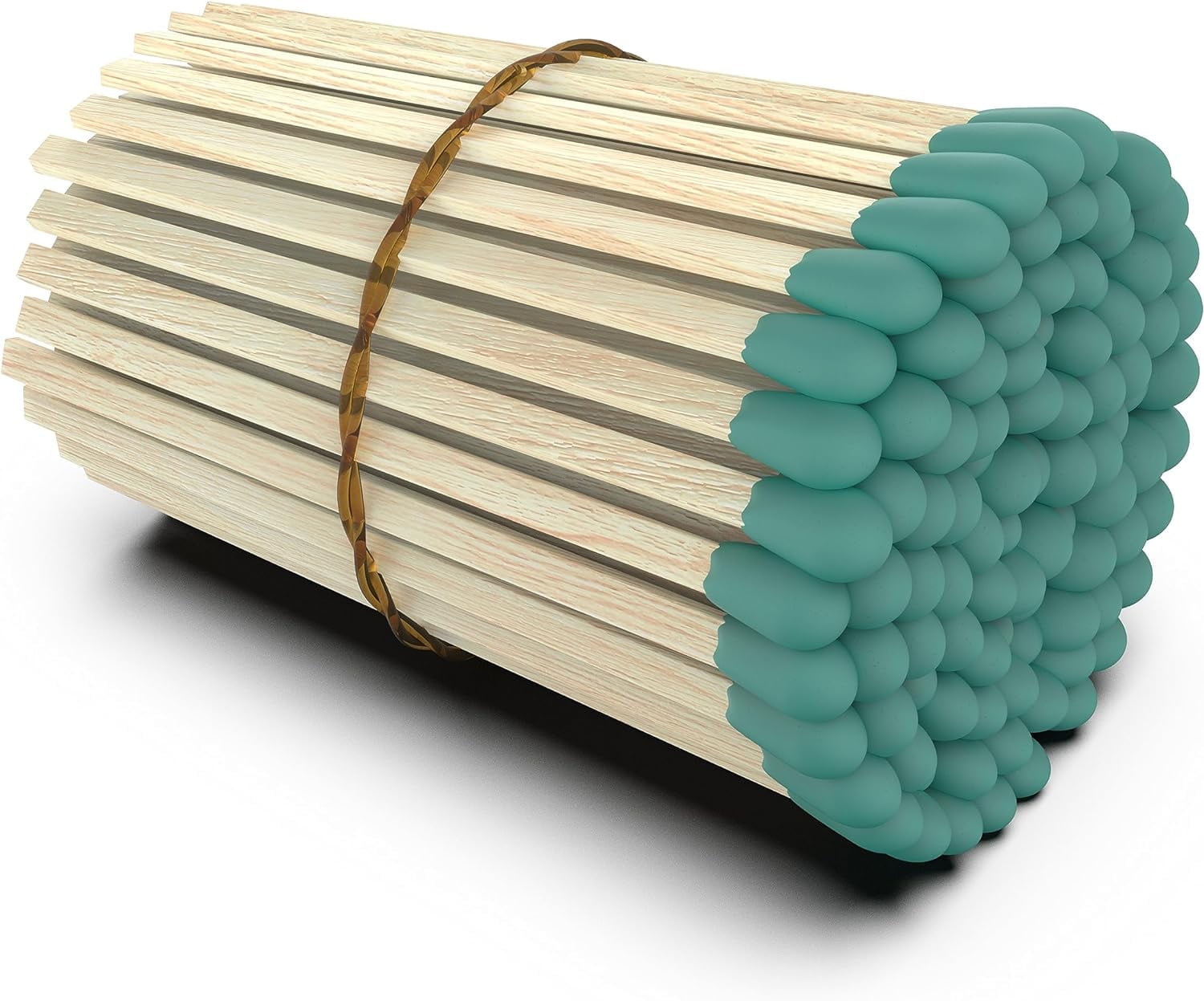ZIKANI Decorative Artisan Matches 4 Inch Kiln Dried Wood with Striker - 100 Count (Forest Green Tip)