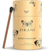 ZIKANI Espresso Stick Black Tip Matches 4 Match Refill and Striker 100 Long Matches Short Matches Wooden Matches Bulk Decorative Matchsticks Safety Matches for Cloche Jar Box Fireplace