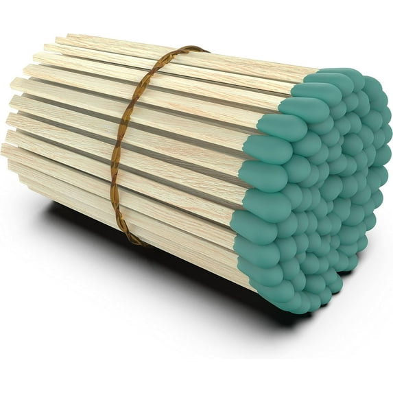 ZIKANI Green Tip Matches 4 Inch Match Refill and Striker 100 Long Matches Short Matches Wooden Matches Bulk Matches Decorative Matchsticks Safety Matches for Cloche Jar Box Fireplace (Green)