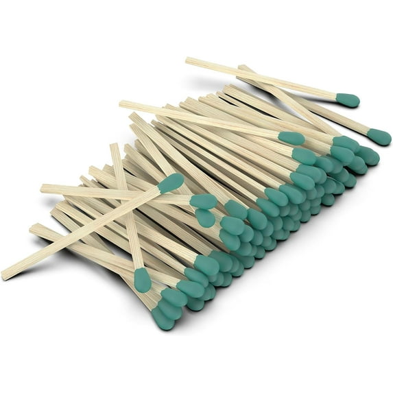 ZIKANI Green Tip Matches 4 Inch Match Refill and Striker 200 Long Matches Short Matches Wooden Matches Bulk Matches Decorative Matchsticks Safety Matches for Cloche Jar Box Fireplace (Green)