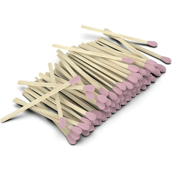 ZIKANI Pink Tip Matches 4 Inch Match Refill and Striker 200 Long Matches Short Matches Wooden Matches Bulk Matches Decorative Matchsticks Safety Matches for Cloche Jar Box Fireplace (Pink)