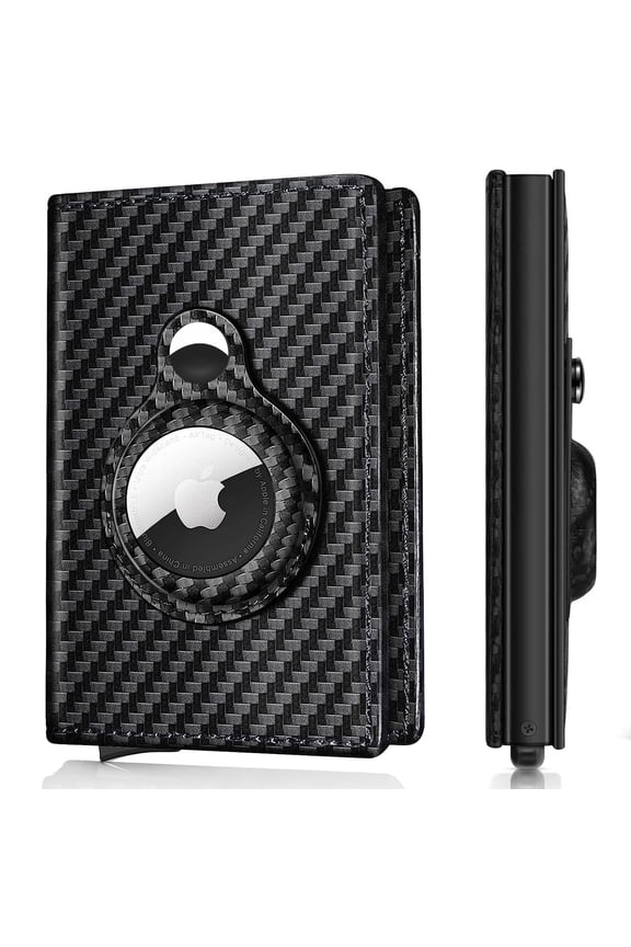 Smart Airtag Wallet for Mens Slim Front Pocket Size, Tri-fold Wallet RFID Blocking with ID Window (NO AIRTAG) Y101