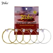 ZIKO DAG-011 Custom Light Acoustic Folk Guitar Strings High Carbon Steel Core Wire Brass Wound Corrosion Resistant 6 Strings Set for Beginner Daily Practice
