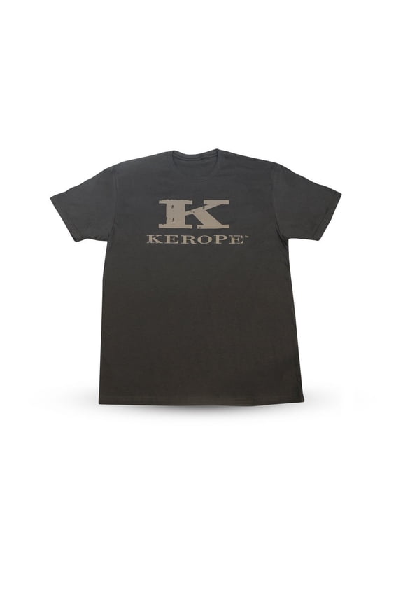 T4561 KEROPE T DARK GREY RINGSPUN COTTON SHIRT W/ K LOGO - SMALL SIZE