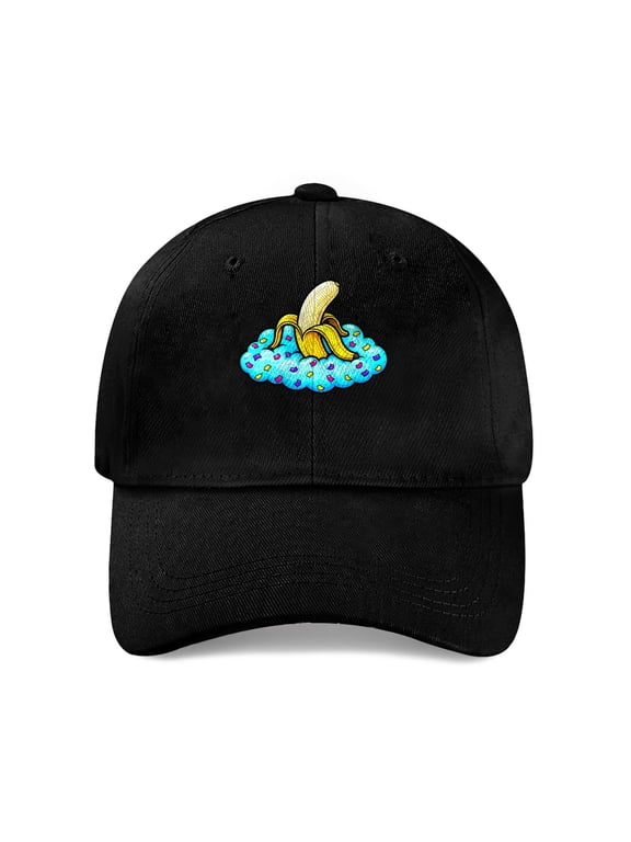 Banana Peel on Confetti Cloud Baseball Cap, Cotton Twill Dad Hat