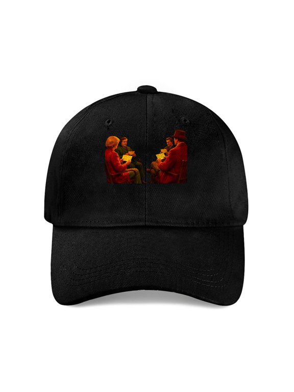 Bridge Players by River New Year Baseball Cap, Cotton Twill Dad Hat