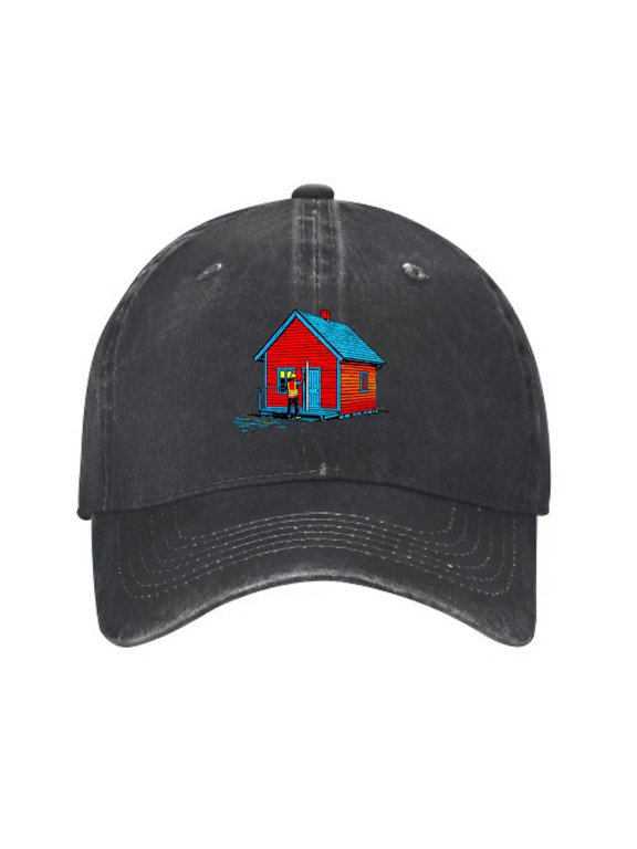 Construction Worker Measuring Cabin Baseball Cap, Adjustable Dad Hat