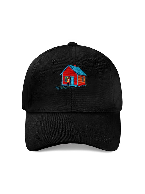 Construction Worker Measuring Cabin Baseball Cap, Cotton Twill Dad Hat