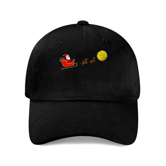 ZILE Santa's Sleigh Flying Over the Sun Baseball Cap, Cotton Twill Dad Hat
