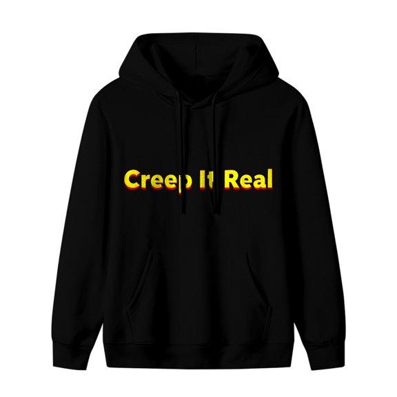 ZILE Spooky Haunted House - Creep It Real Halloween Graphic Hoodie, Black
