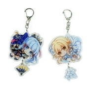 ZILEFSILK 2PCS Anime Game Genshin Impact Cute Kamisato Ayaka lumine Acrylic Figure Keychain Set Cosplay Vision Key Chain Merch51