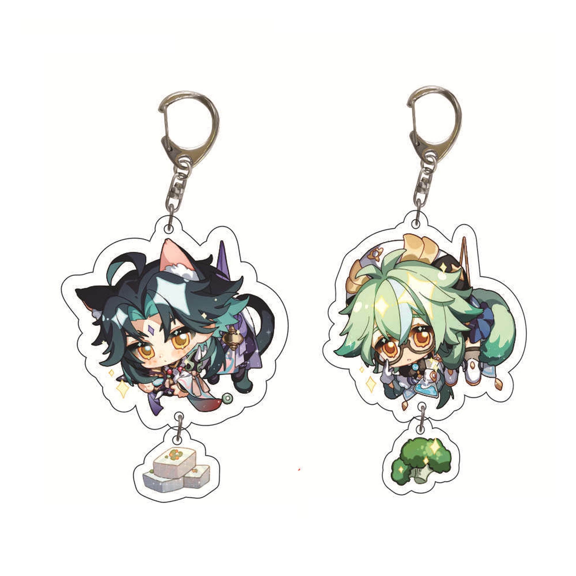 ZILEFSILK 2PCS Anime Game Genshin Impact Cute Sucrose Xiao Acrylic 