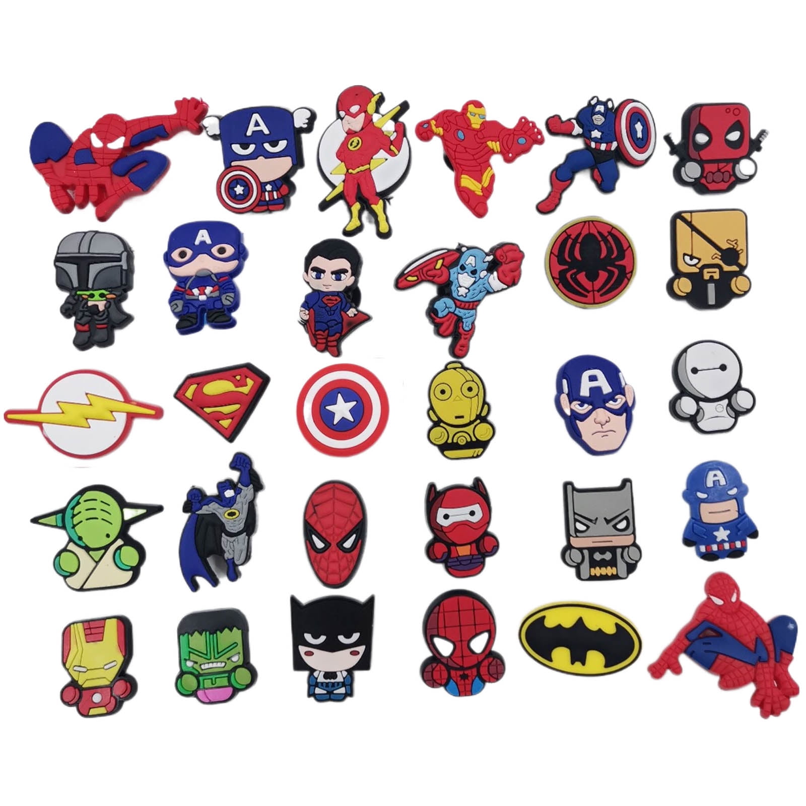 Zanerolan 25-Piece Superhero Shoe Charms - Cartoon Hero Accessories For Clogs & Crocs, PVC Material - View #12