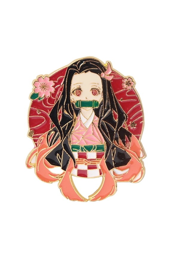 Anime Demon Slayer Cute Enamel Pin Figure Kamado Nezuko for Backpack Jackets Hat Metal Lapel Badges Pins Characters Aesthetic Brooch
