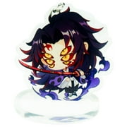 ZILEFSILK Anime Demon Slayer Kimetsu No Yaiba Acrylic Figure Keychain Set Vision Stand Merch Personalized Key Chain