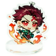 ZILEFSILK Anime Demon Slayer Kimetsu No Yaiba Acrylic Figure Keychain Set Vision Stand Merch Personalized Key Chain